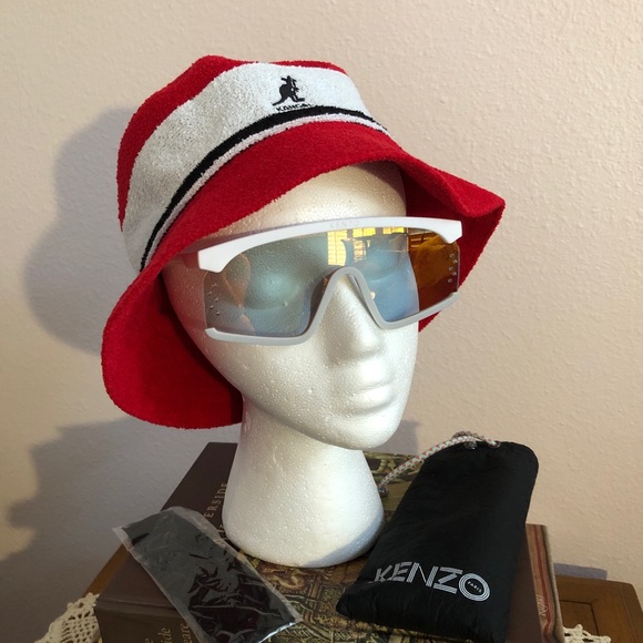 Kenzo KZ40010 21X Shield Sunglasses White Frame - Picture 1 of 10